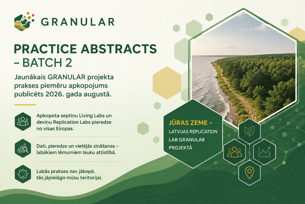 Jūras Zeme pieredze iekļauta GRANULAR projekta jaunākajā prakses apkopojumā